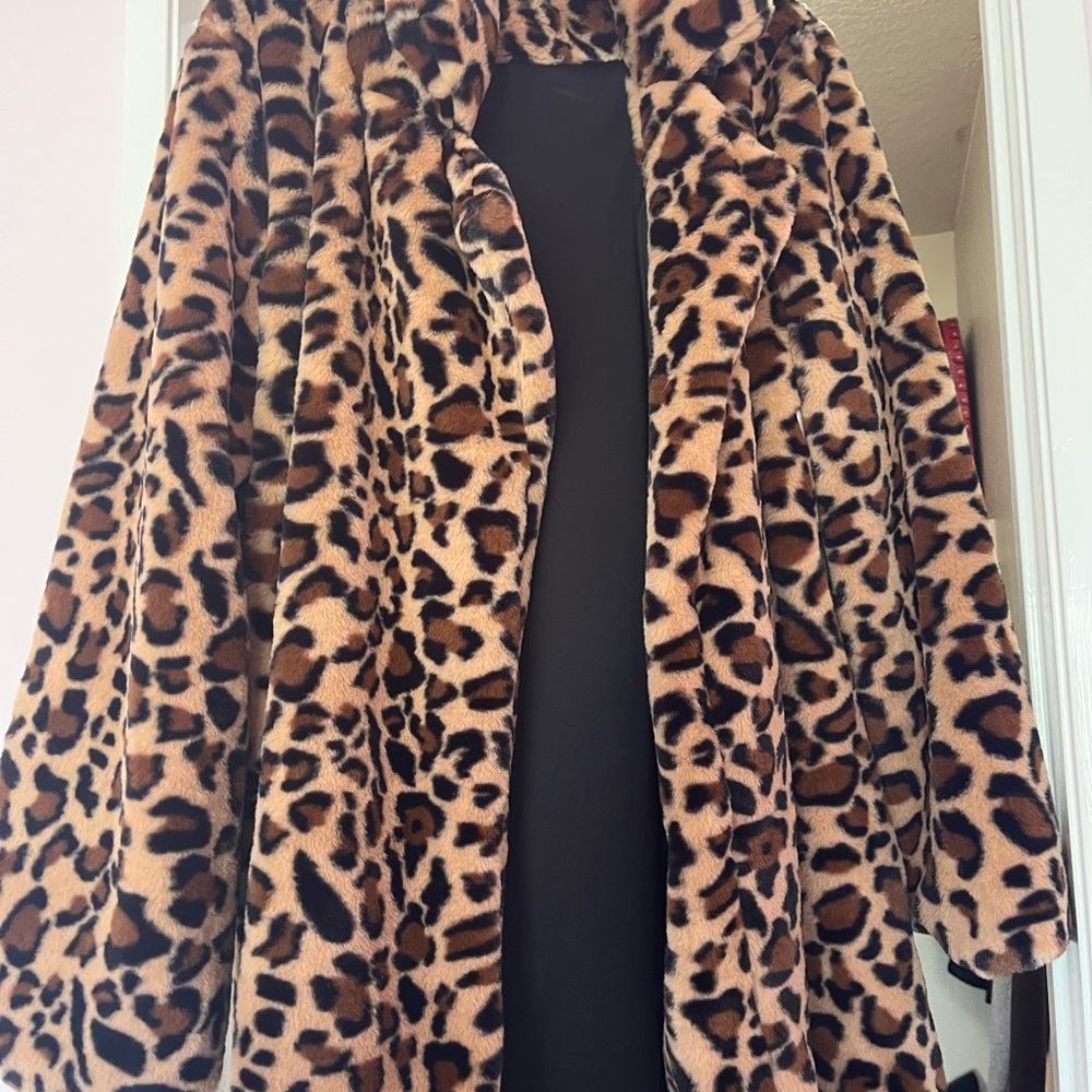 leopard print oversized coat